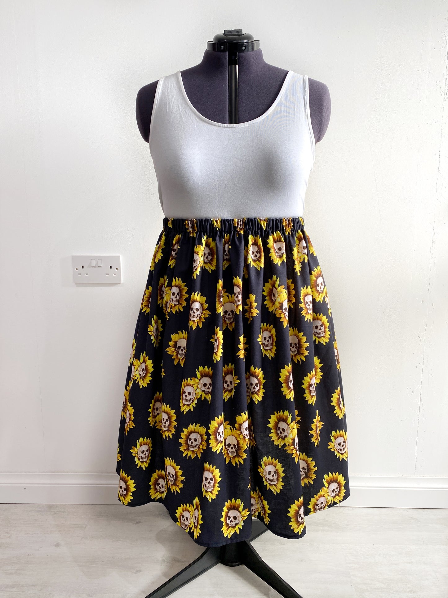 Skullflower Midi Skirt