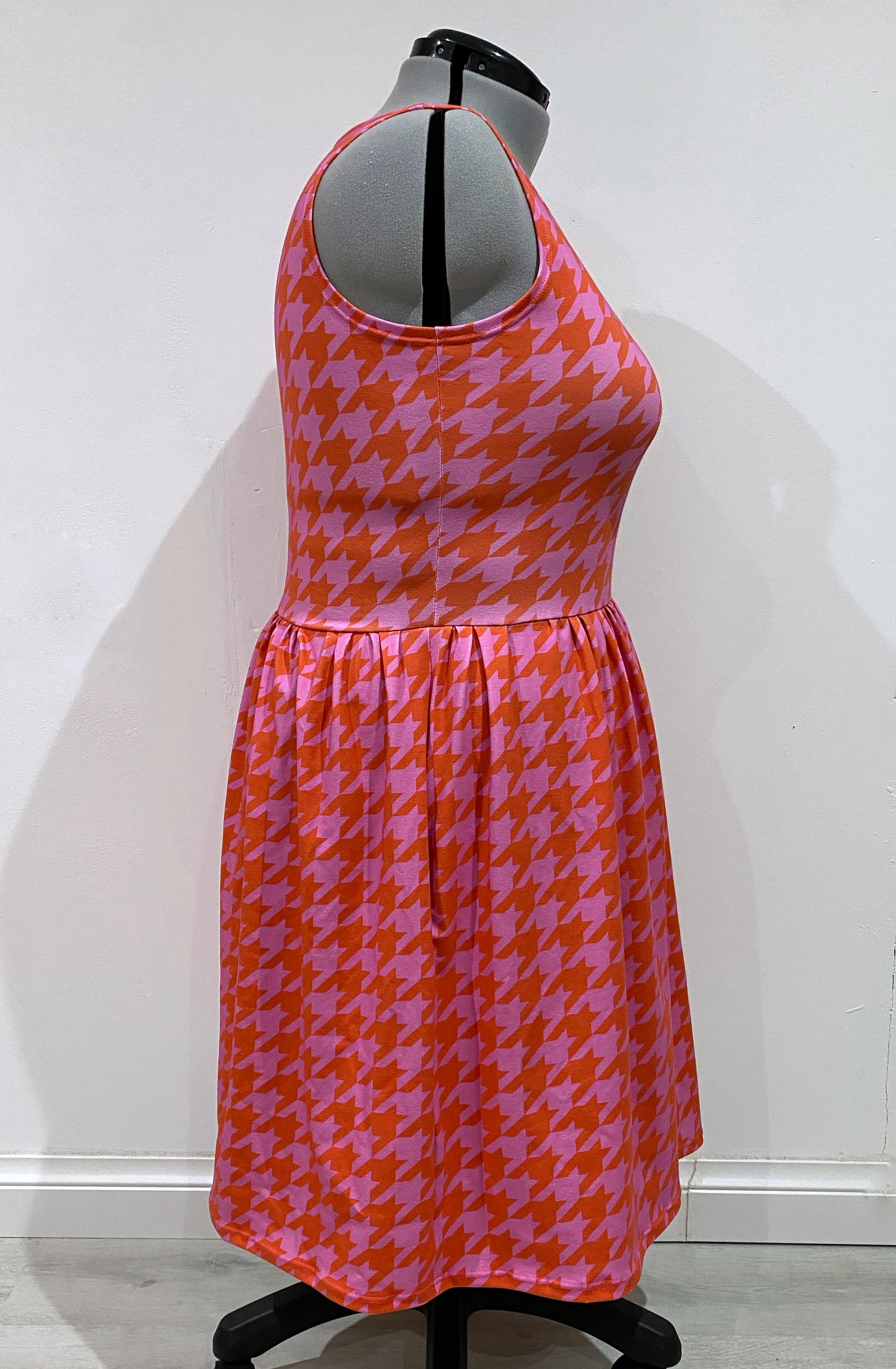 Pink and Red Houndstooth Dress
