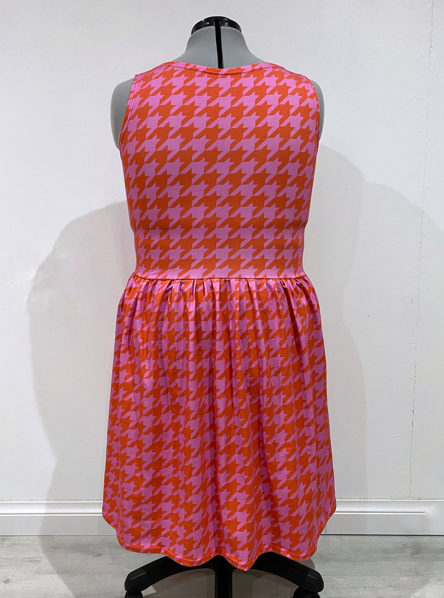 Pink and Red Houndstooth Dress