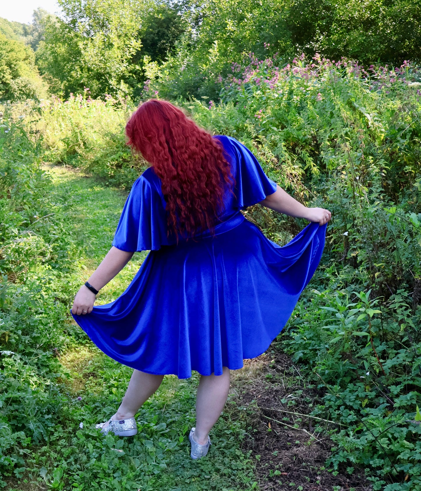 Blue Velvet Dress