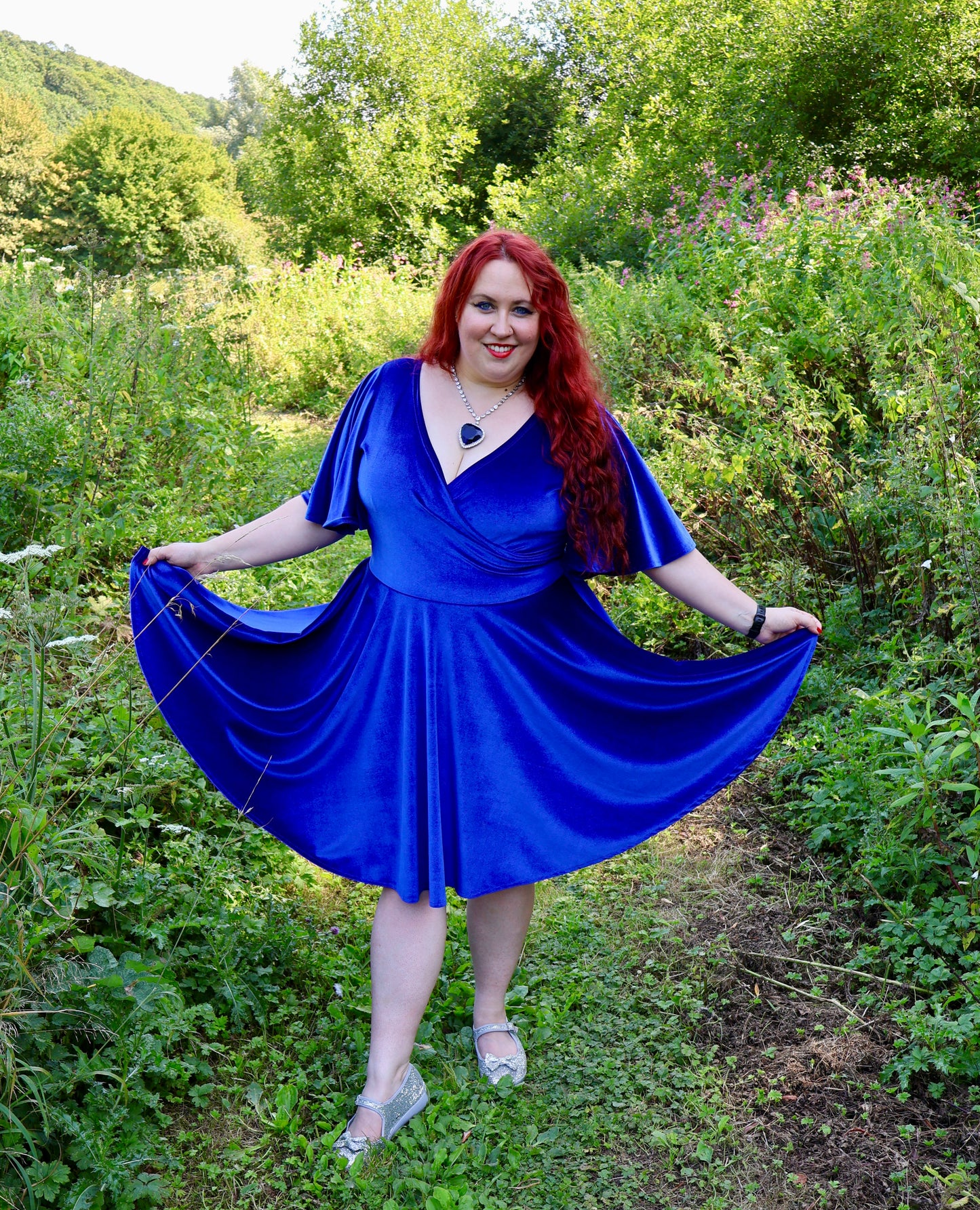 Blue Velvet Dress