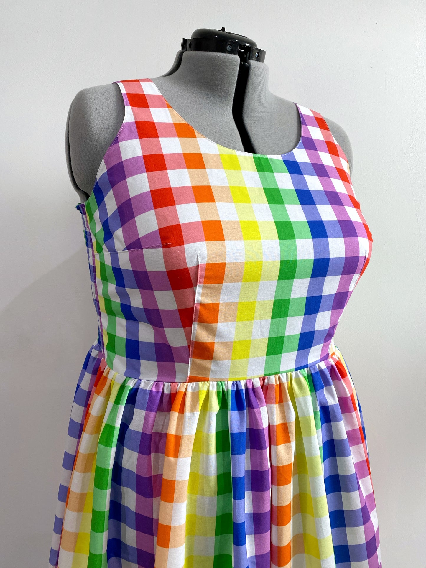 Rainbow Gingham Dress