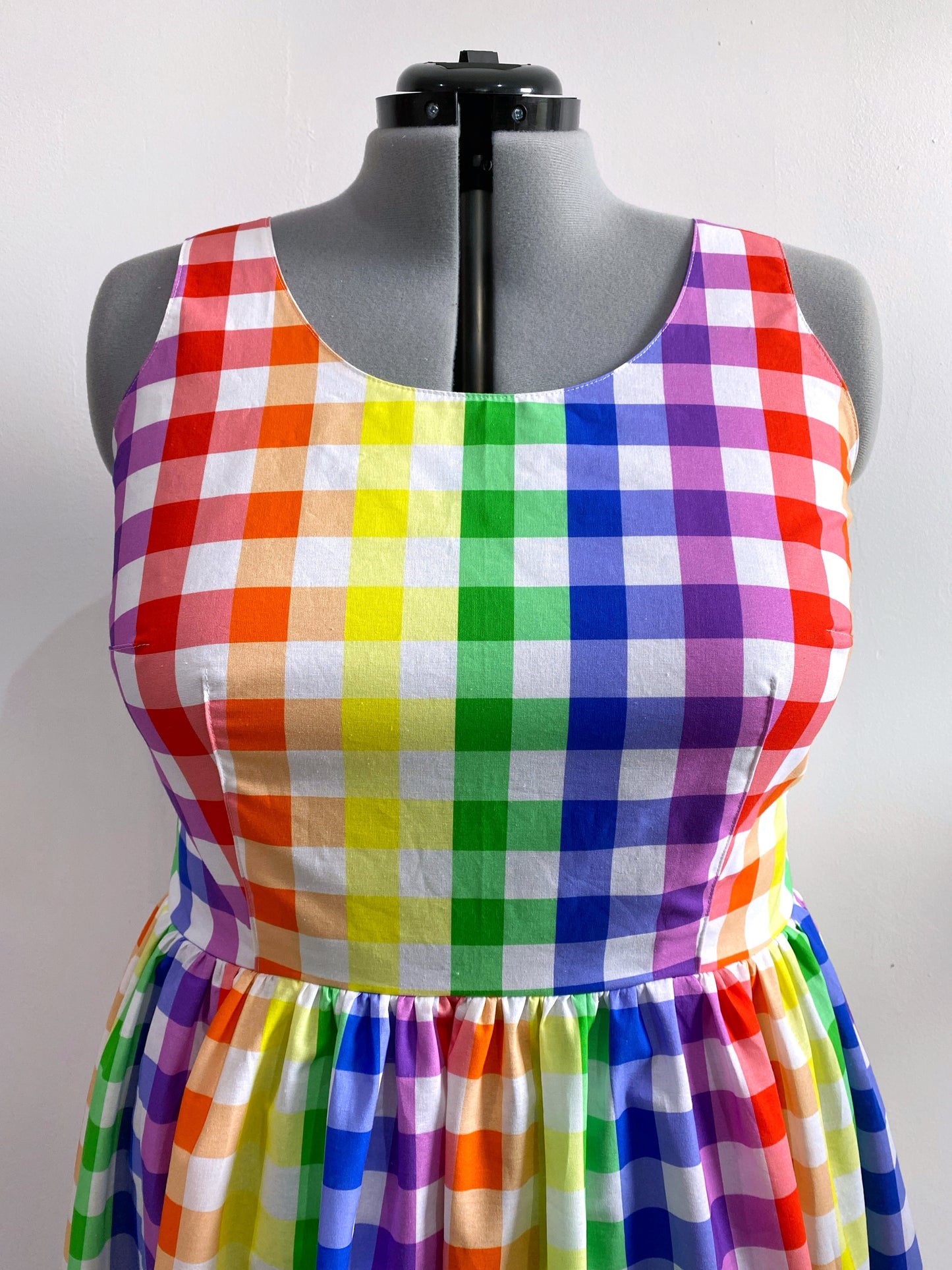 Rainbow Gingham Dress