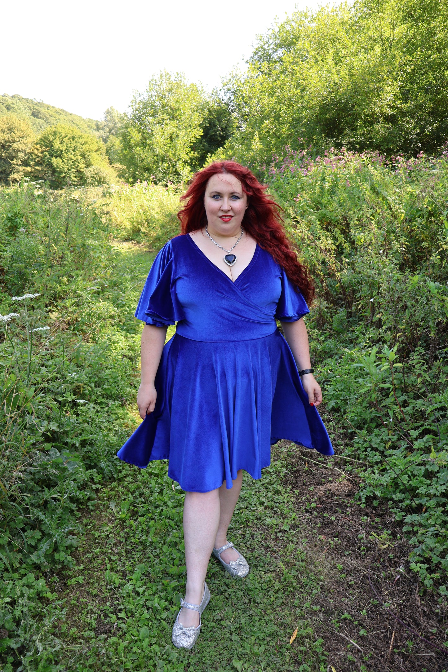 Blue Velvet Dress