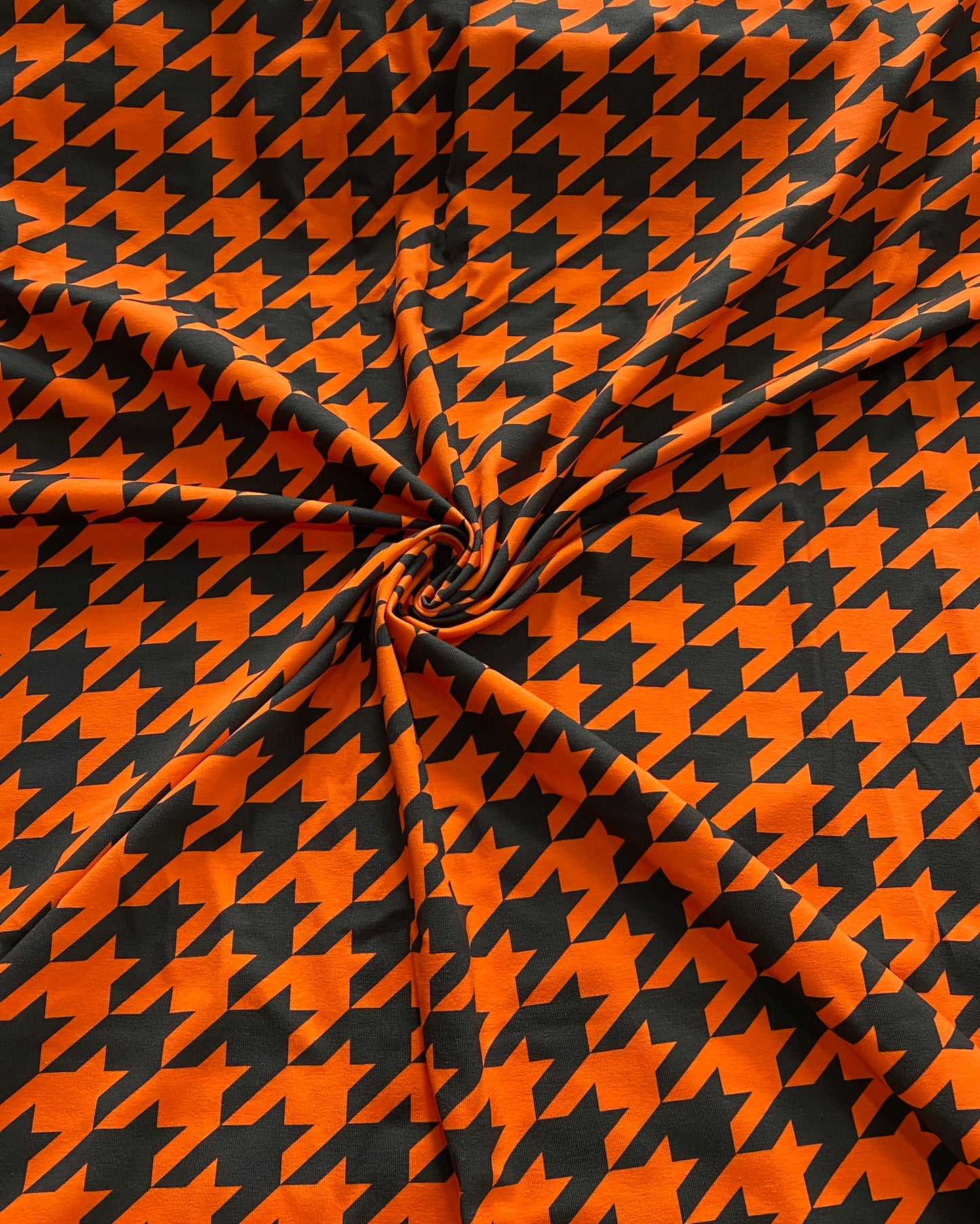 Black and Orange Houndstooth Dress