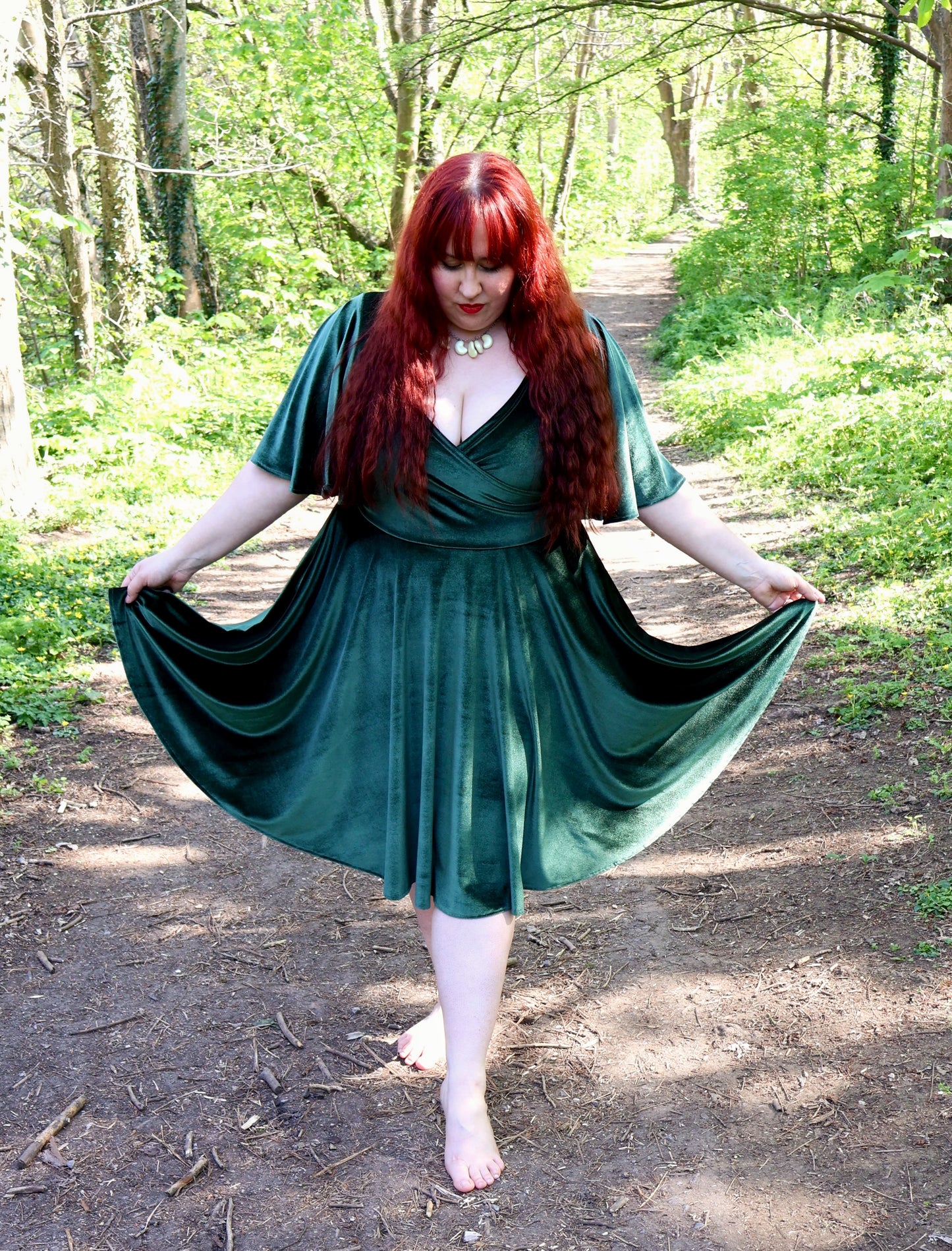 Green Velvet Dress