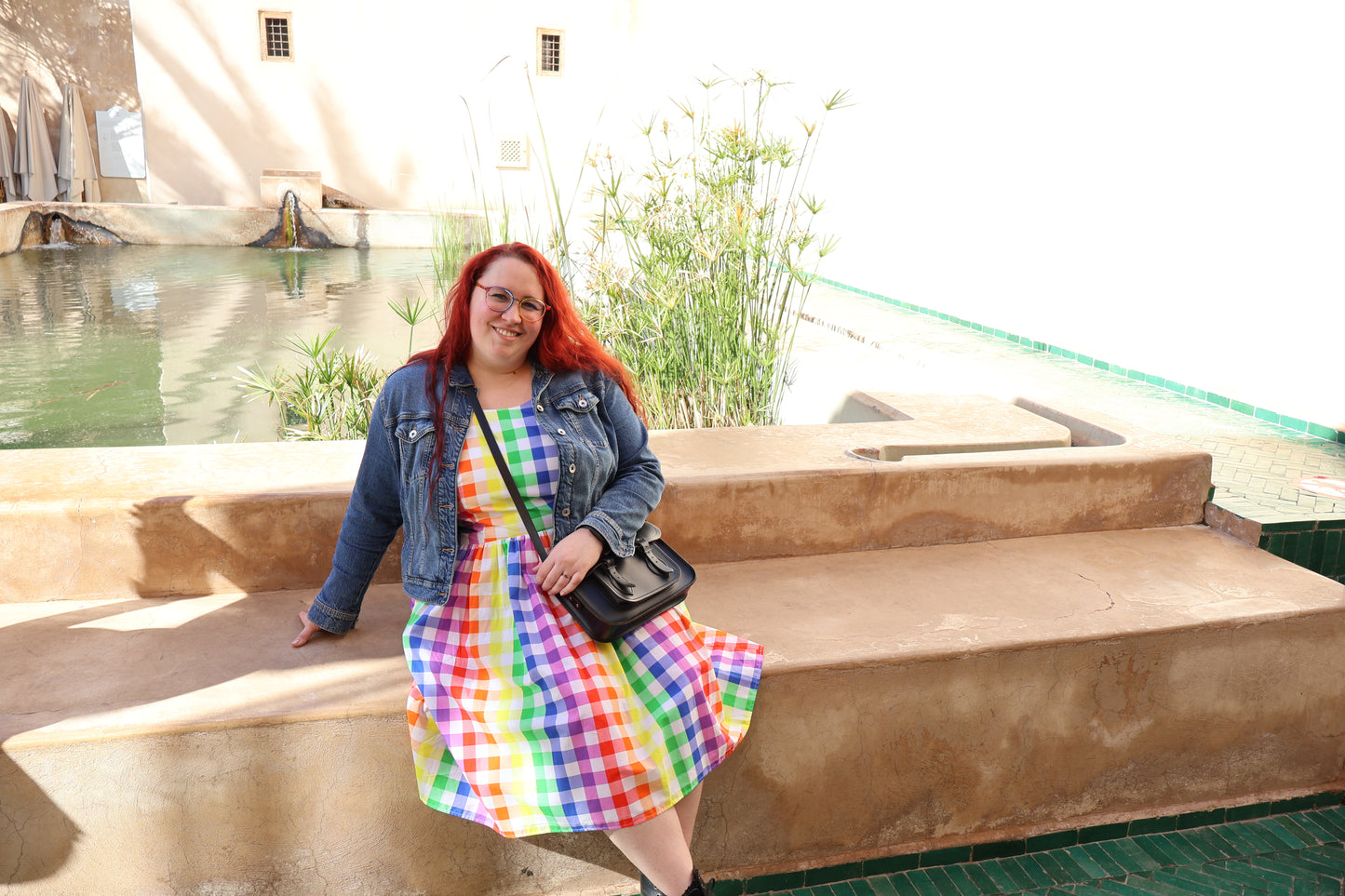 Rainbow Gingham Dress