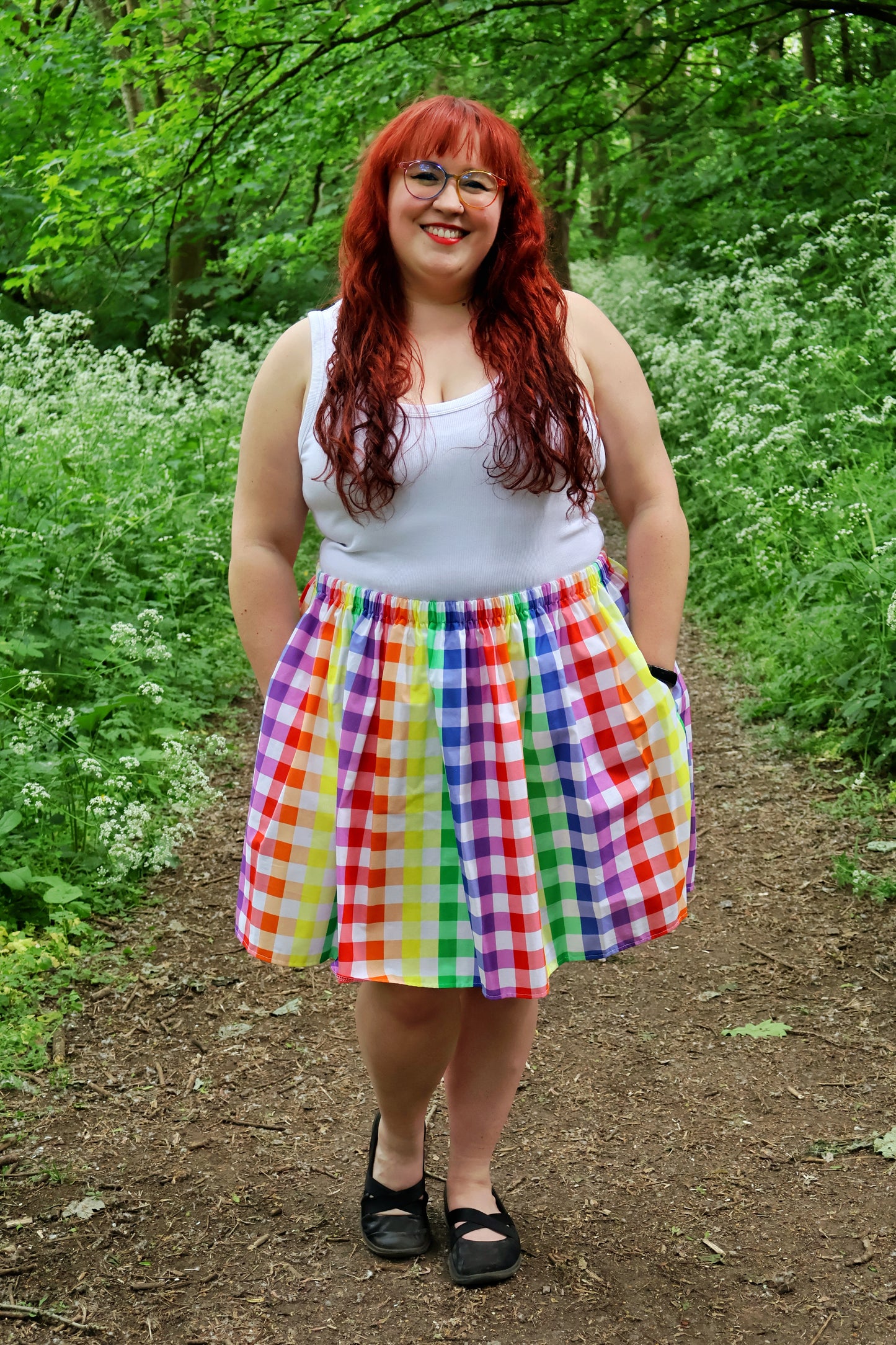 Rainbow Gingham Skirt