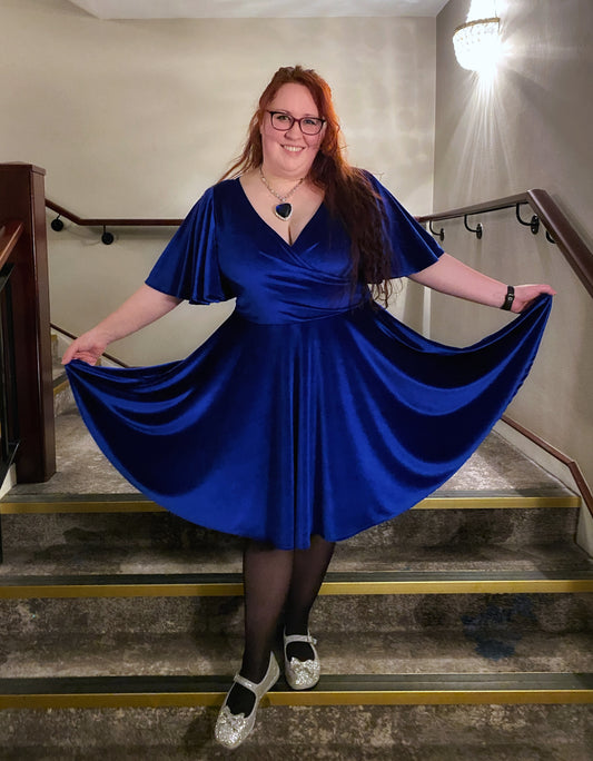 Blue Velvet Dress