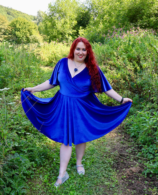 Blue Velvet Dress