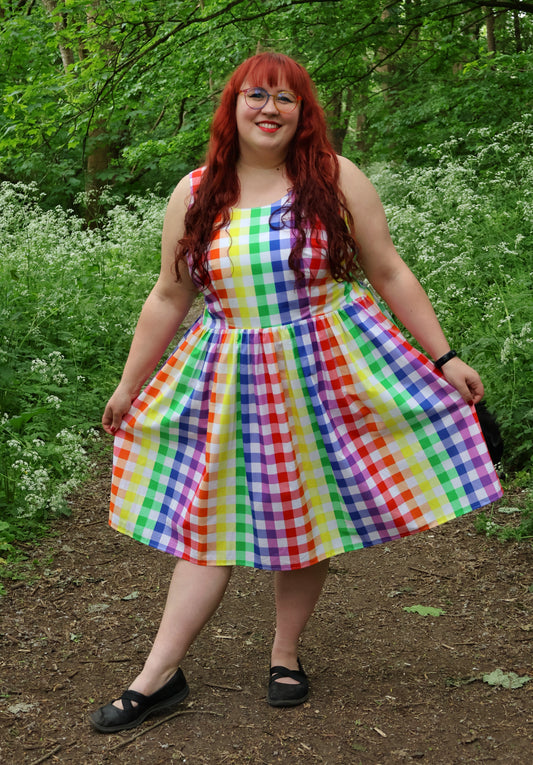 Rainbow Gingham Dress