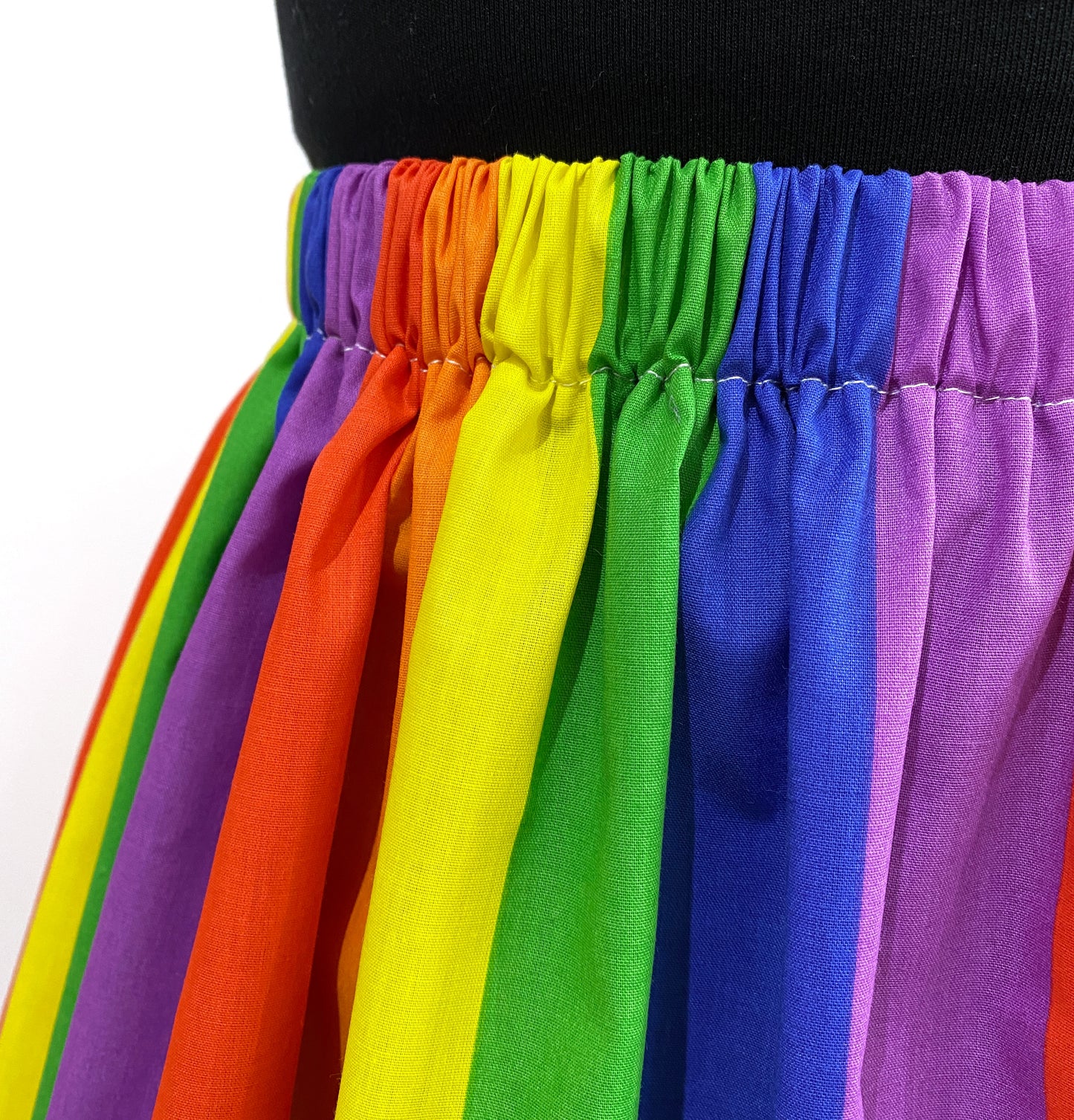 Rainbow Stripes Midi Skirt